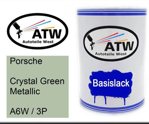 Porsche, Crystal Green Metallic, A6W / 3P: 500ml Lackdose, von ATW Autoteile West.